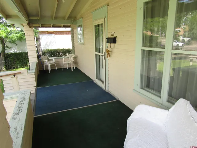 a balcony view with a outdoor space