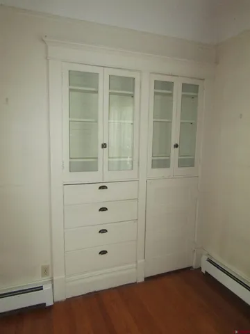 an empty room with closet