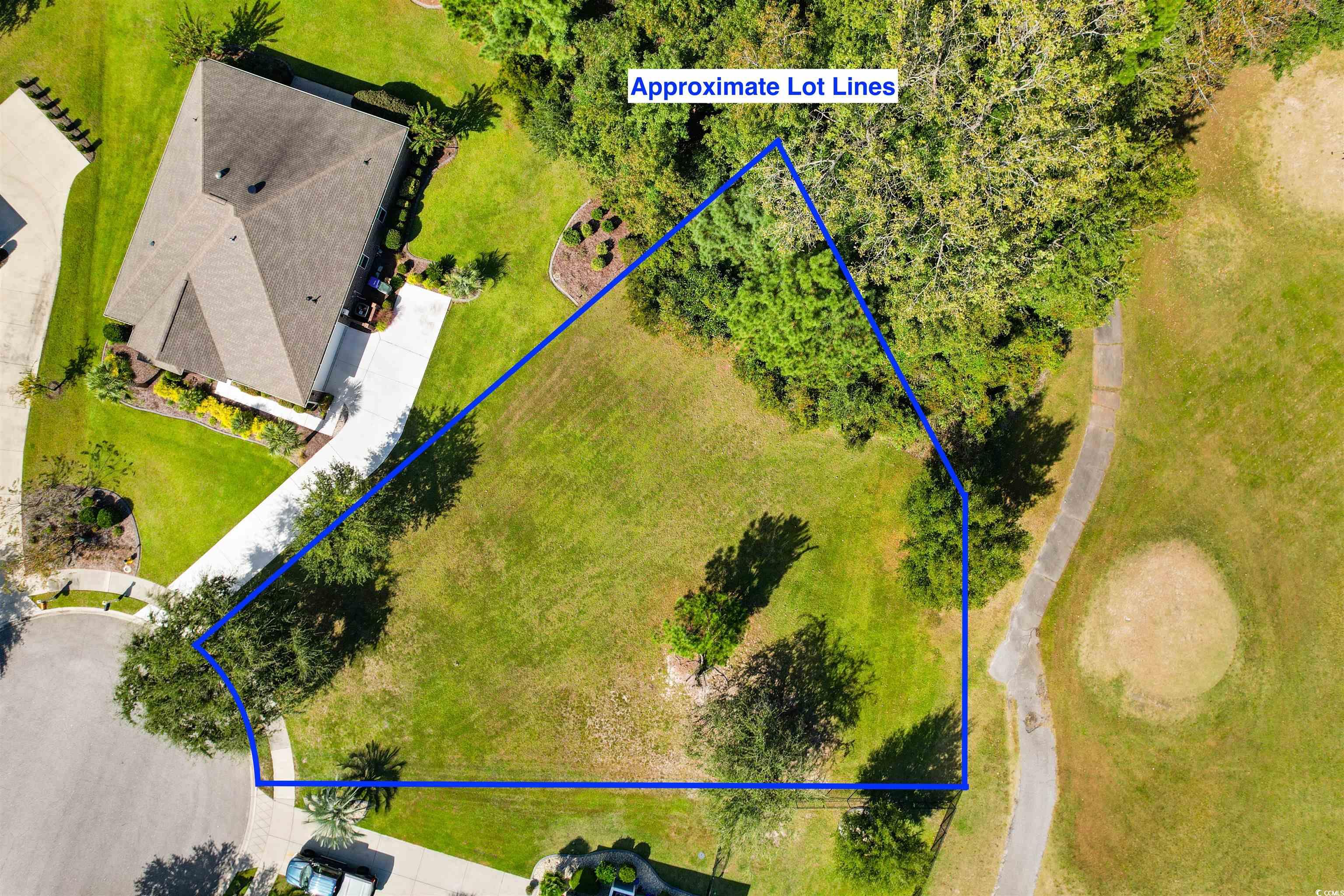 1005 Whooping Crane Drive Conway, SC 29526 - Photo 3 of 35 Aerial view of property's location with property parcel outlined
