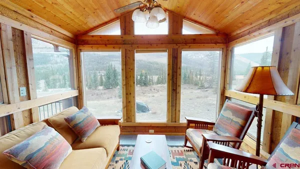 a living room with furniture