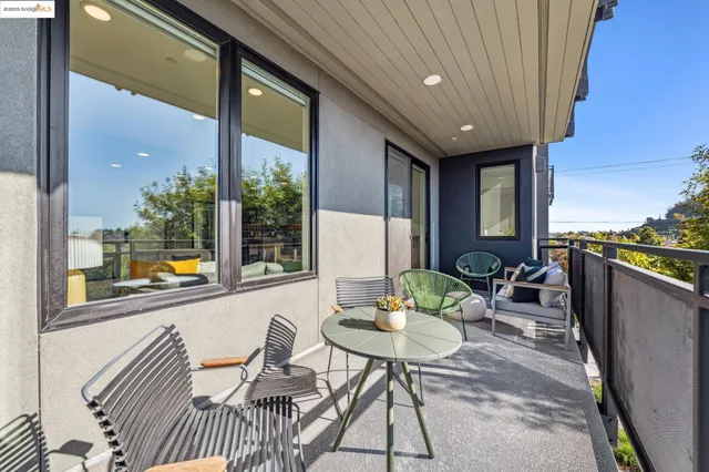a view of a couches in a balcony