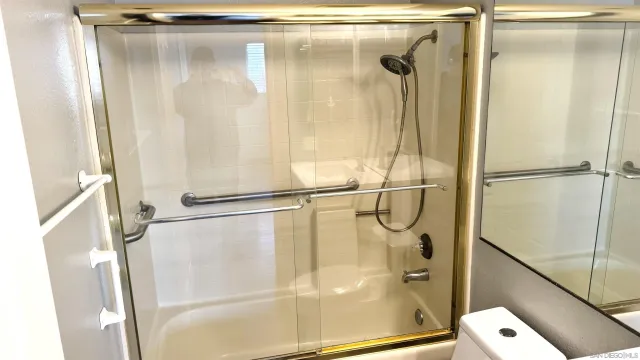 a view of a room with cabinet