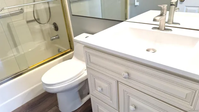 a bathroom with a shower