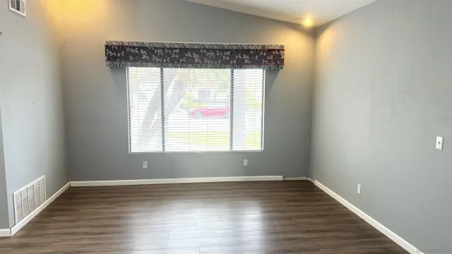 a view of a small space with window