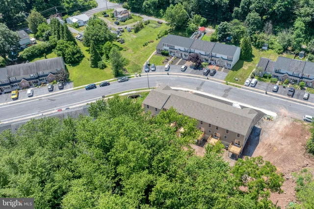 an aerial view of a house
