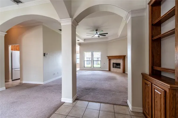 a view of livingroom with hardwood floor and a fireplace