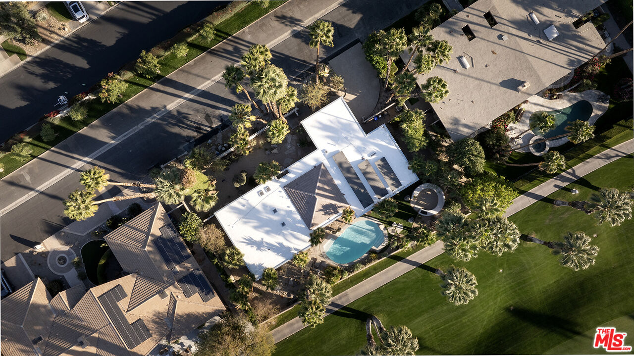 40281 Sand Dune Road Rancho Mirage, CA 92270 - Photo 38 of 39 an aerial view of a house with a yard and outdoor seating