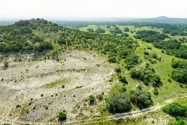 a view of a city with lush green forest
