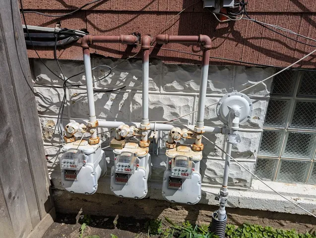 a close view of water heater room