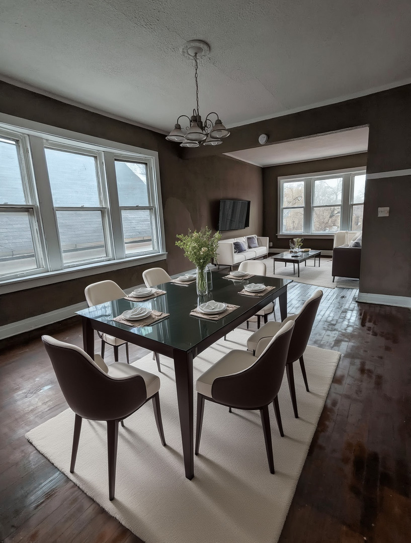 324 West 112th Street Chicago, IL 60628 - Photo 6 of 17 a view of a dining room with furniture window and wooden floor