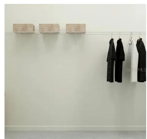 a close view of walk in closet