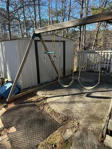 a view of a wooden door