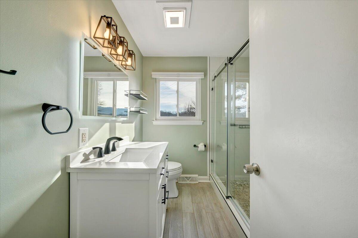 3804 Meadowlark Road Roanoke, VA 24018 - Photo 18 of 54 a bathroom with a sink mirror and a toilet