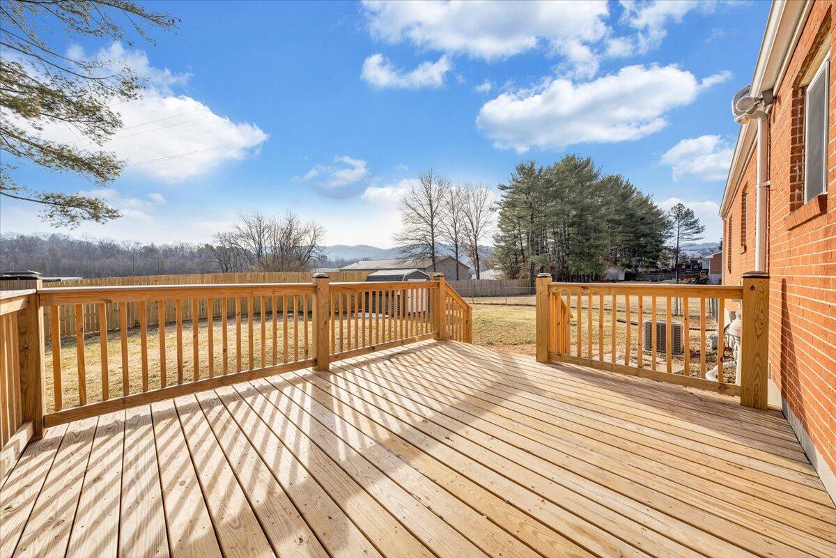 3804 Meadowlark Road Roanoke, VA 24018 - Photo 36 of 54 a view of deck with wooden floor and fence with city view