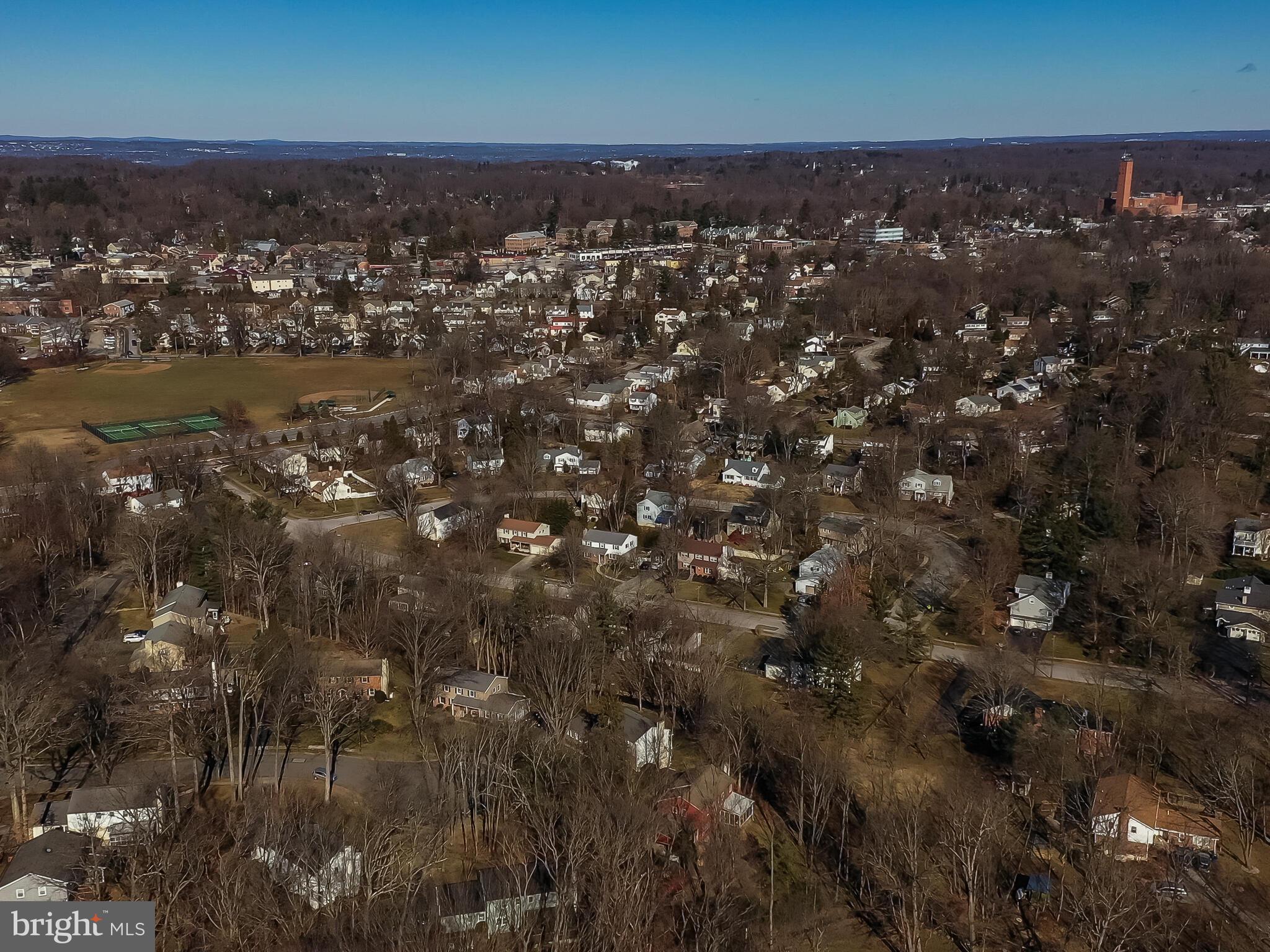 504 Crestview Road Wayne, PA 19087 - Photo 50 of 56 an aerial view of residential houses with city view