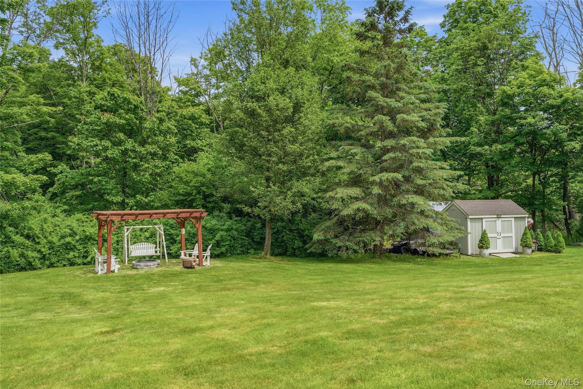 226 Cart Road, Unit C Dover Plains, NY 12522 - Photo 35 of 47 Backyard with fire pit and shed