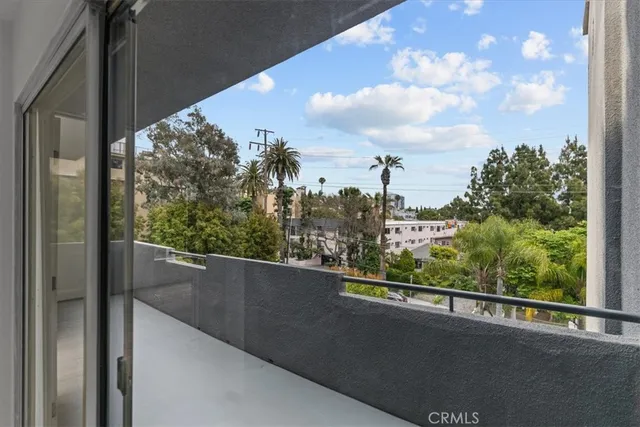 a view of a city from a balcony