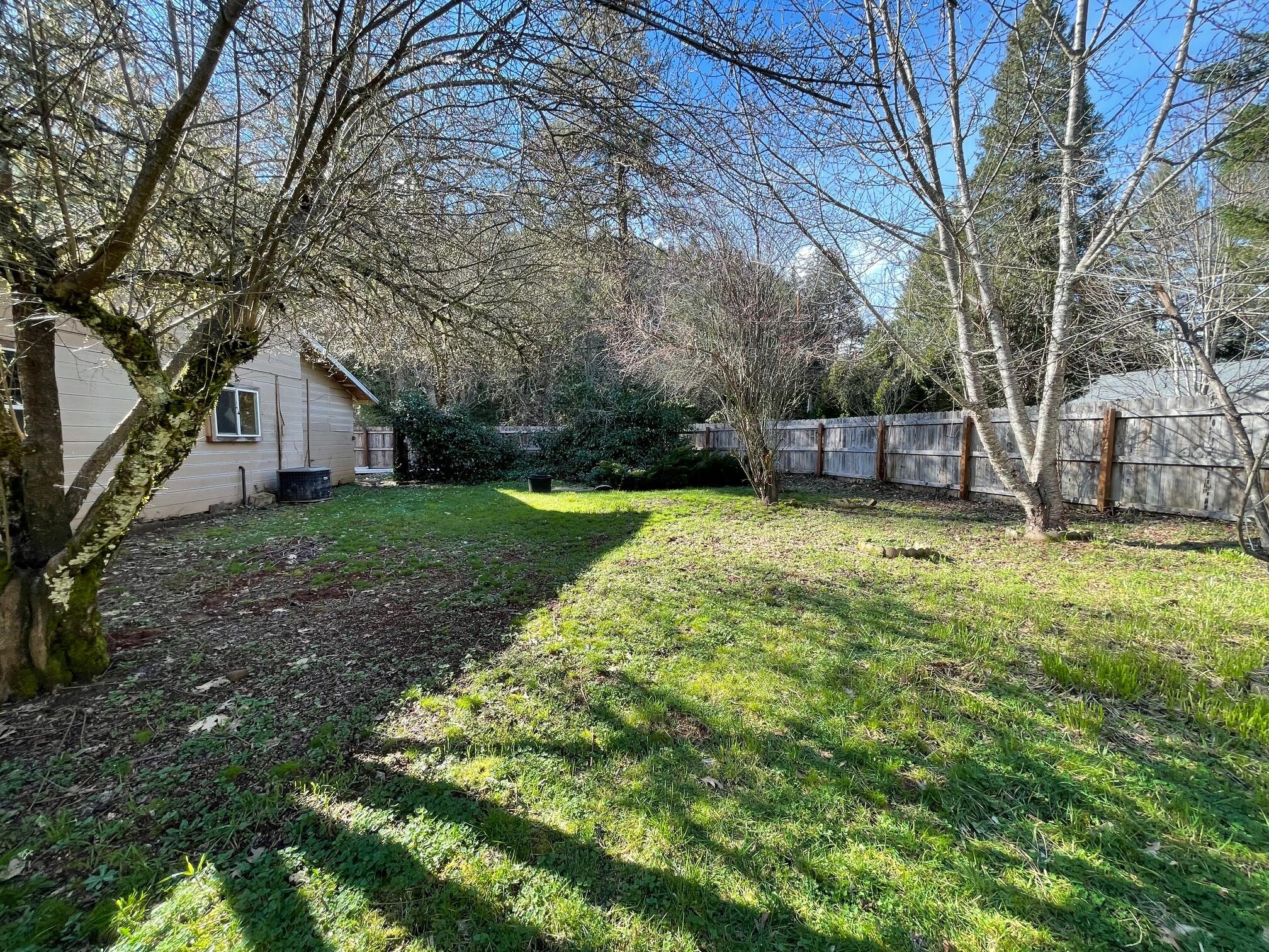 411 South Old Stage Road Cave Junction, OR 97523 - Photo 28 of 39 a view of a backyard with a large tree