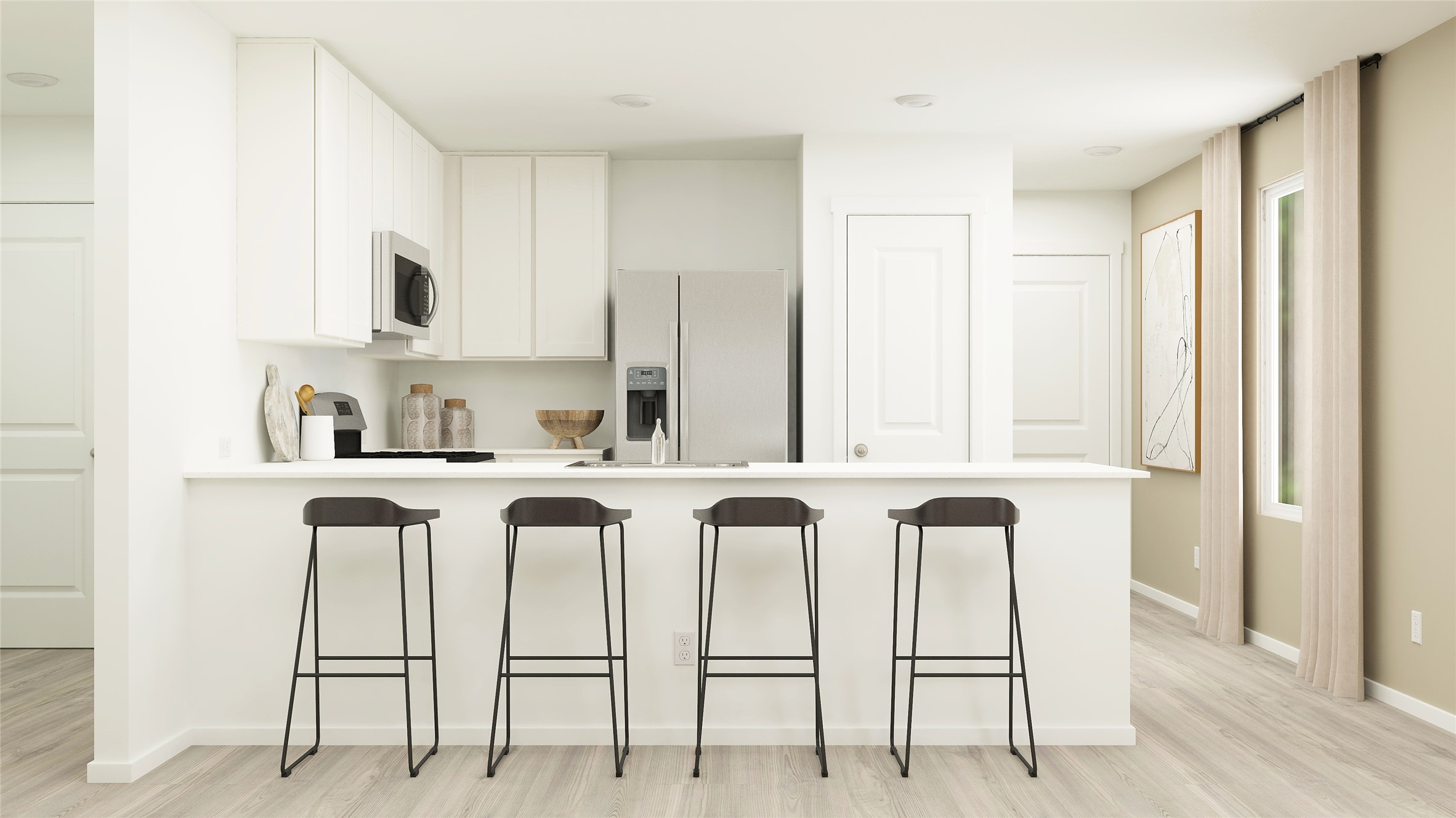 480 Jones Bch Lane Jarrell, TX 76537 - Photo 23 of 33 a white kitchen with granite countertop a table and chairs in it