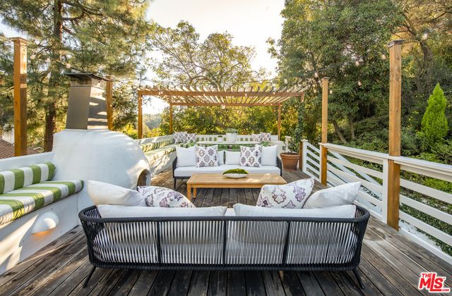 a view of deck with furniture