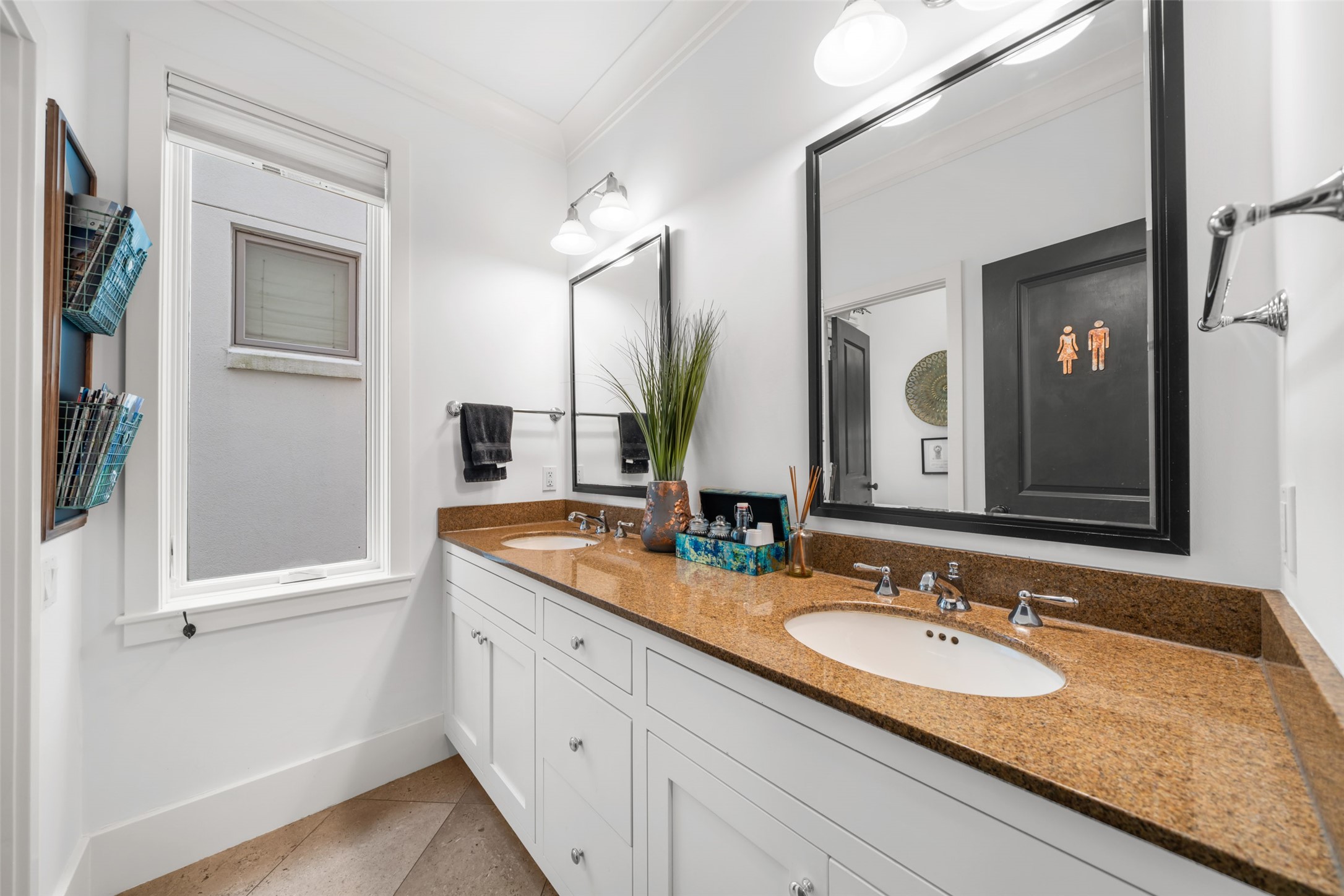 2014 Decatur Street Houston, TX 77007 - Photo 30 of 41 a bathroom with a granite countertop double vanity sink and a mirror