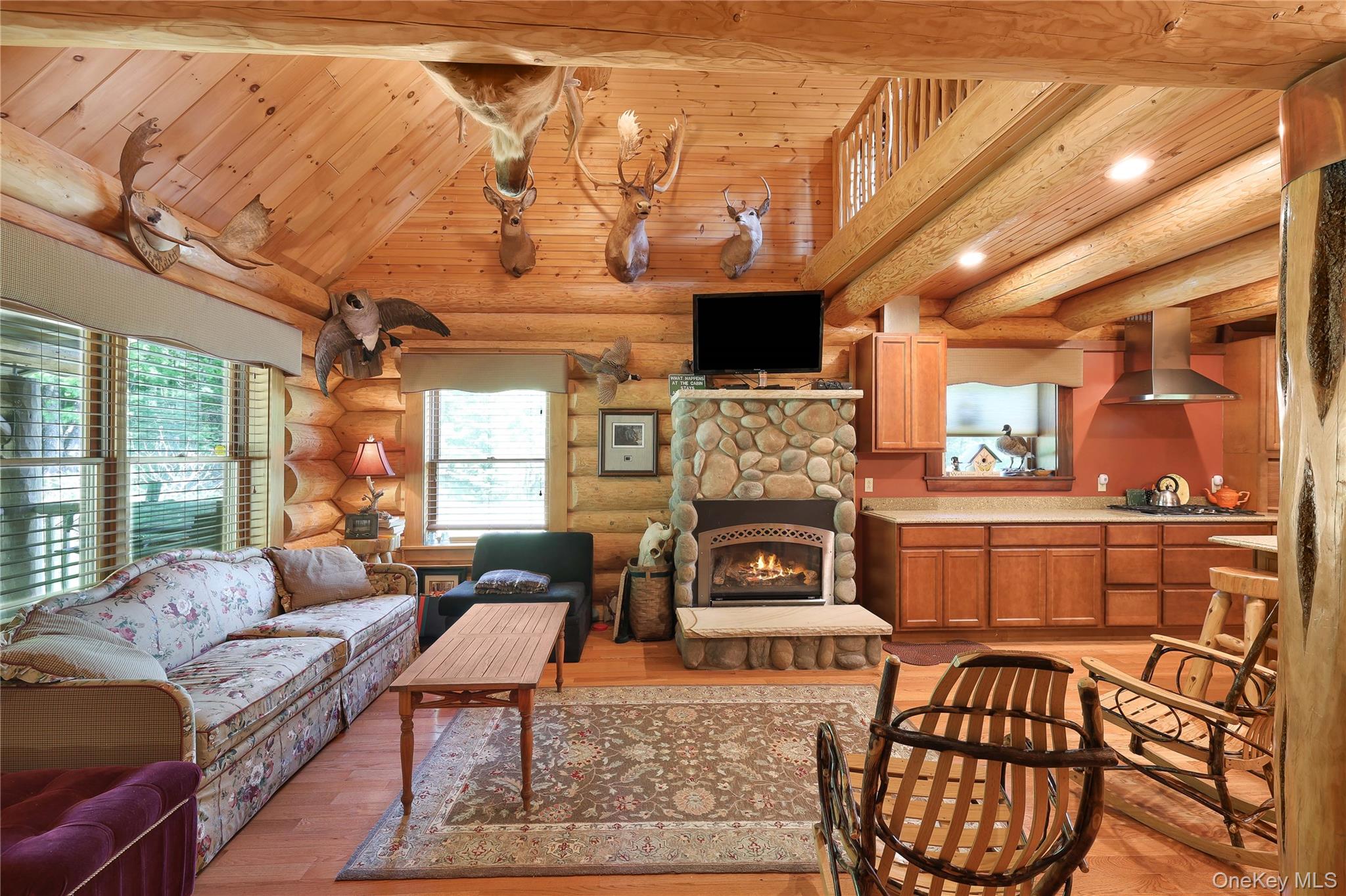 25 Cauthers Road Fallsburg, NY 12789 - Photo 7 of 27 a living room with furniture a fireplace and a flat screen tv