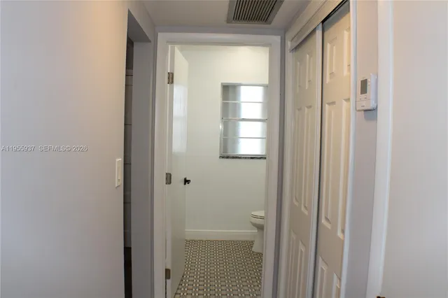 a bathroom with a window