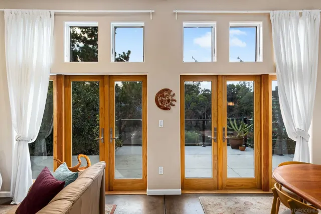 a workspace with furniture and window