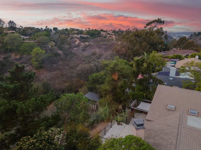 a view of city and mountain