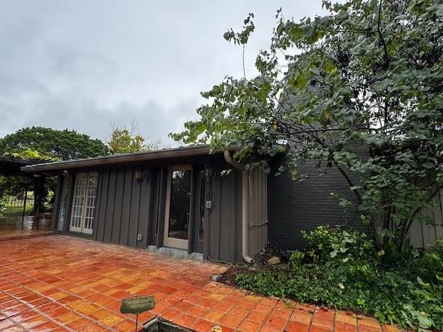 a backyard of a house with lots of green space