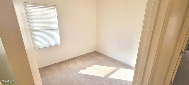 a view of a hallway with wooden floor and cabinet