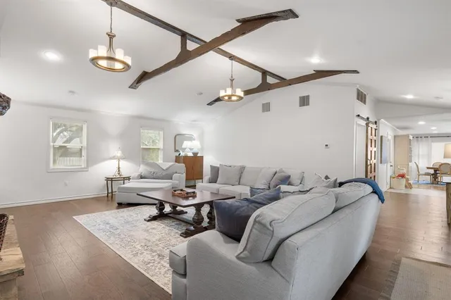 a living room with furniture