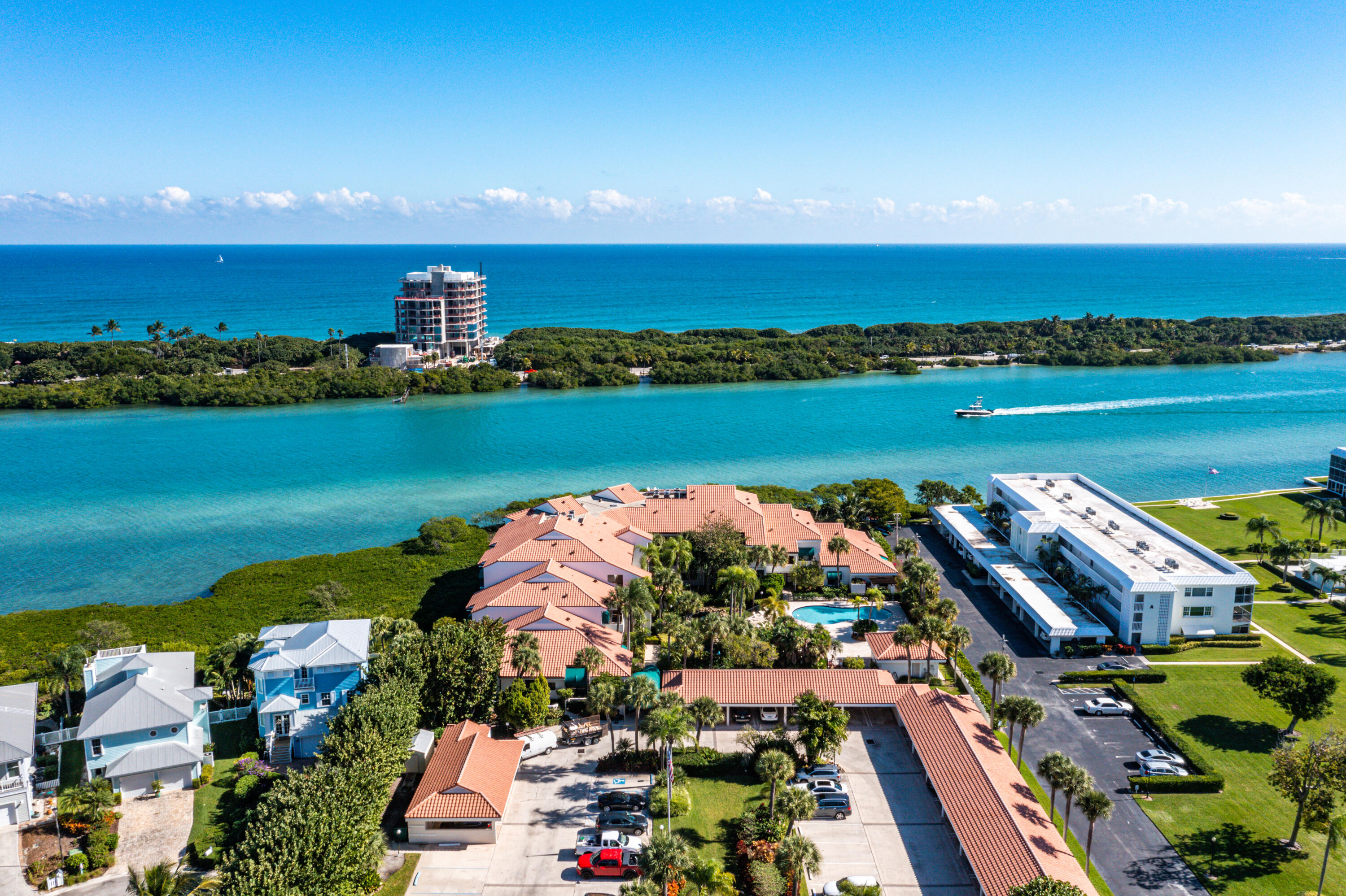 200 Waterway Road, Unit 204 Tequesta, FL 33469 - Photo 32 of 34 an aerial view of ocean and residential houses with outdoor space