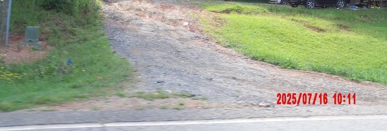 a view of a yard next to a road