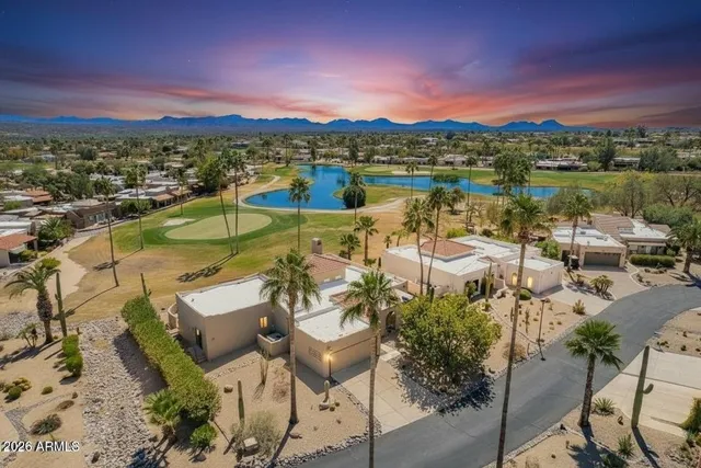 a view of a lake with a mountain