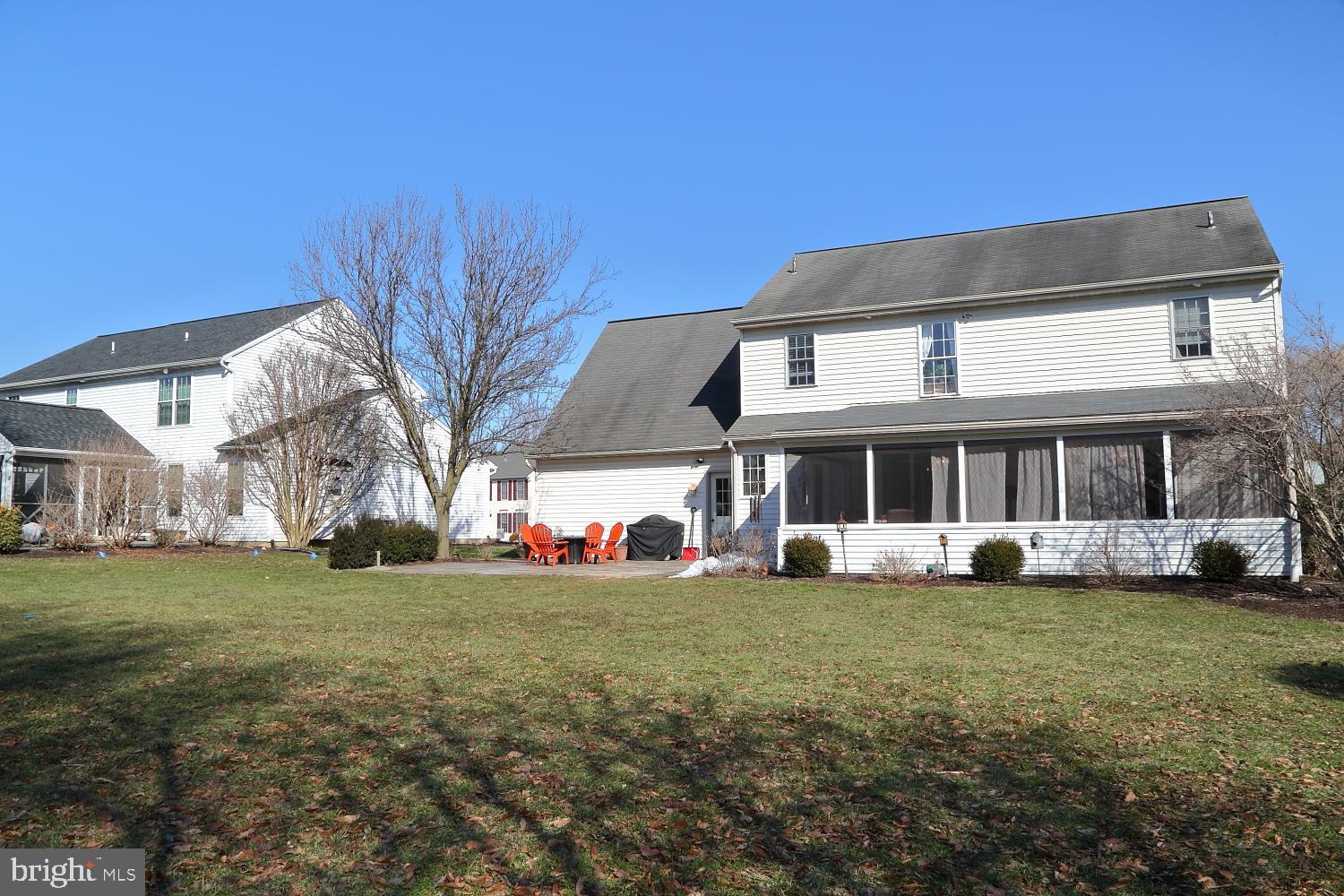 114 Saybrooke Drive Lititz, PA 17543 - Photo 33 of 34 Rear of home with screened porch and flat yard