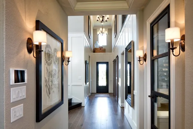 a living room with furniture fireplace and flat screen tv