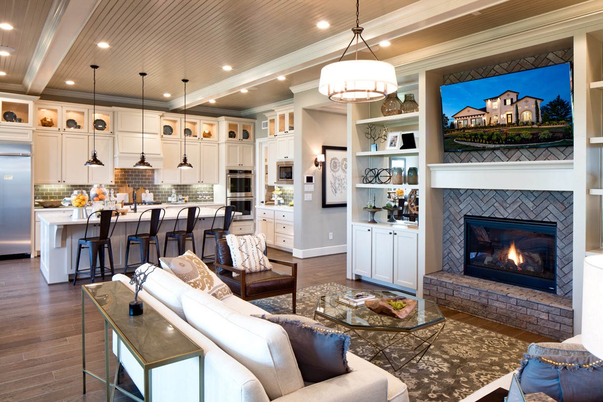 5405 Bellano Bend Leander, TX 78641 - Photo 5 of 13 a living room with furniture fireplace and flat screen tv