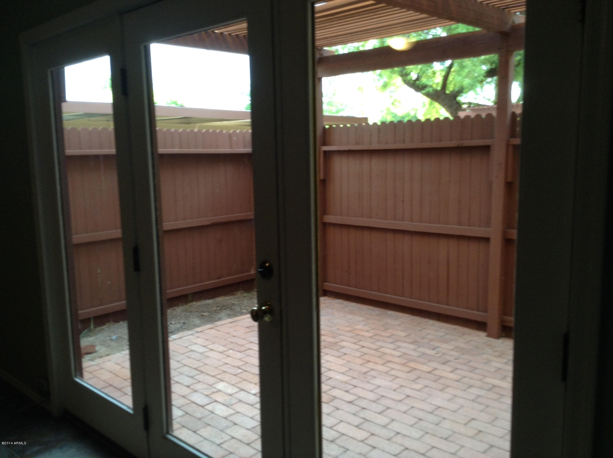 Brick patio from inside