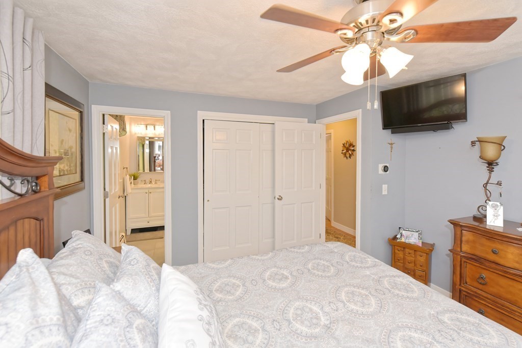 25 Edward Road Mendon, MA 01756 - Photo 18 of 42 a bedroom with a bed and a flat screen tv