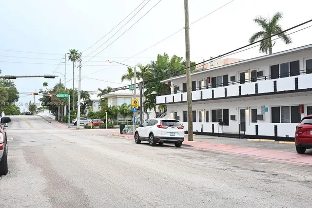a car parked on the side of a street