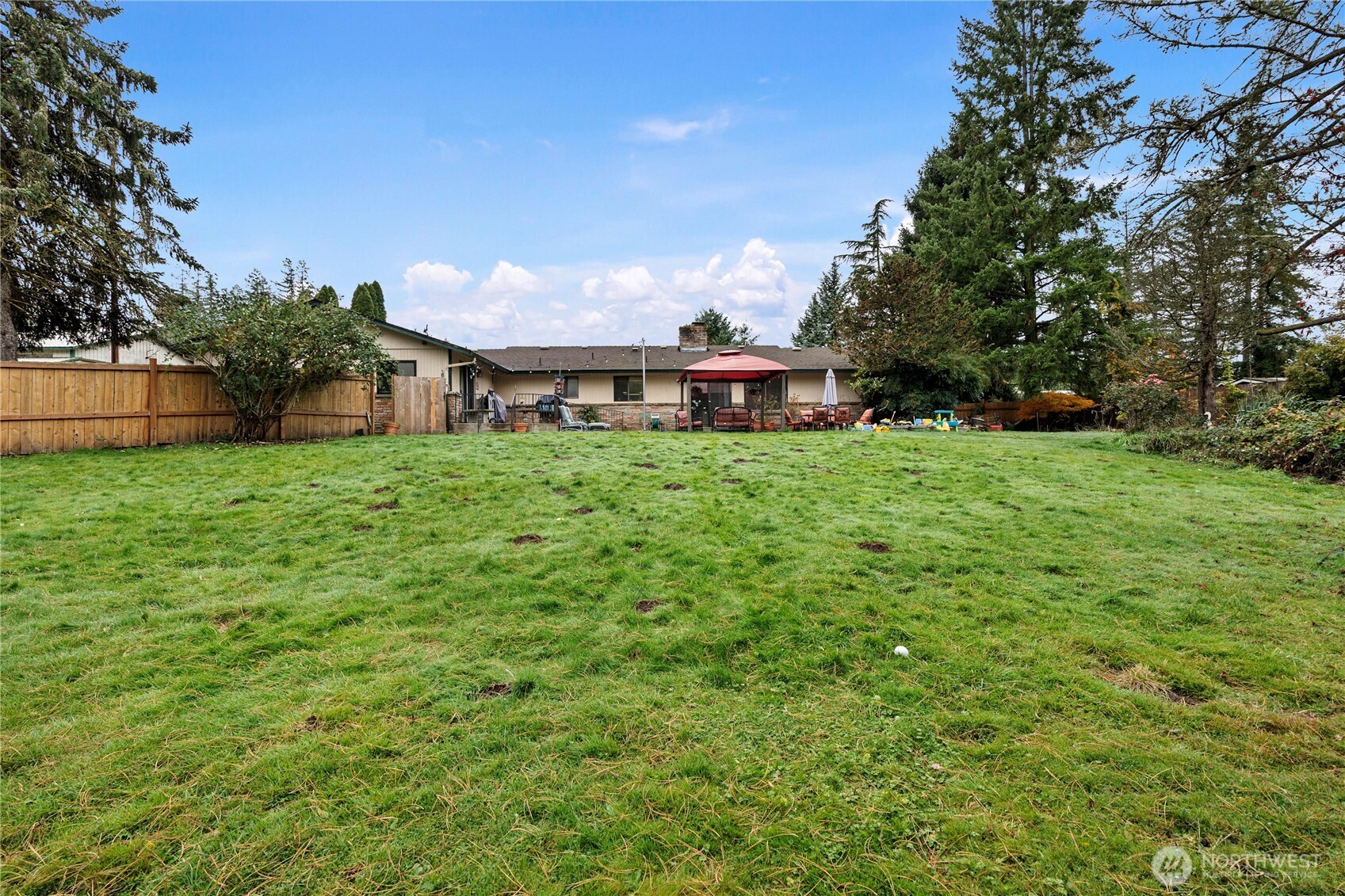 26707 Orville Road East Orting, WA 98360 - Photo 25 of 36 a view of a house with a big yard potted plants and large trees