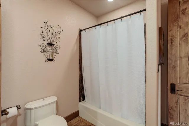 a view of a city from a yard