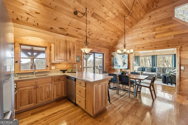 a view of balcony with wooden floor