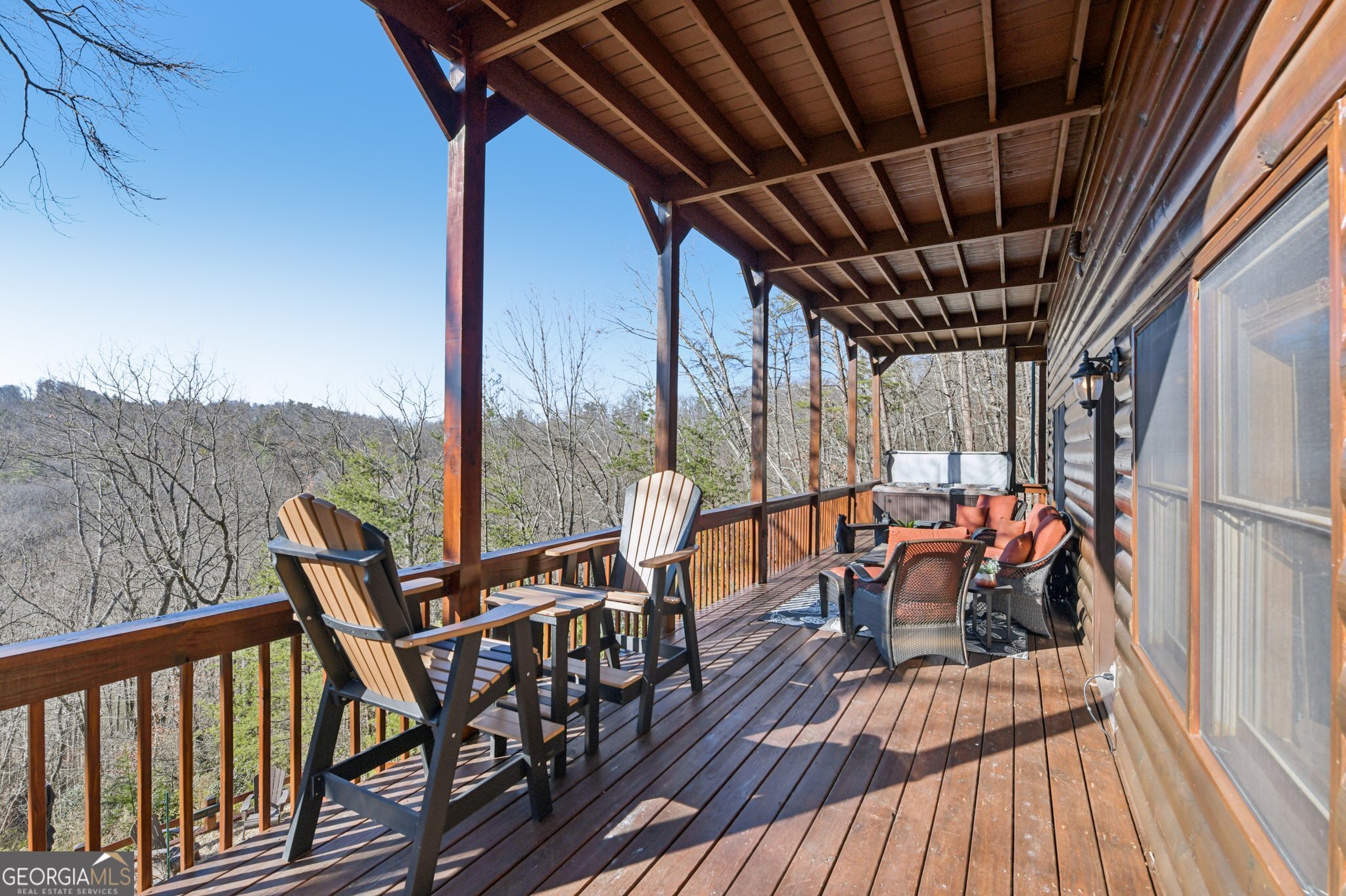 232 Ranch Mountain Drive Dahlonega, GA 30533 - Photo 47 of 78 a view of balcony with furniture and wooden floor