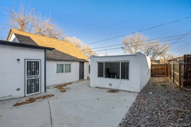 a view of a house with a patio