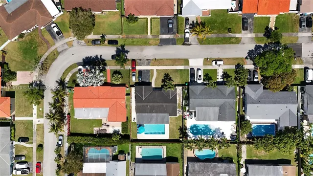 an aerial view of multiple house