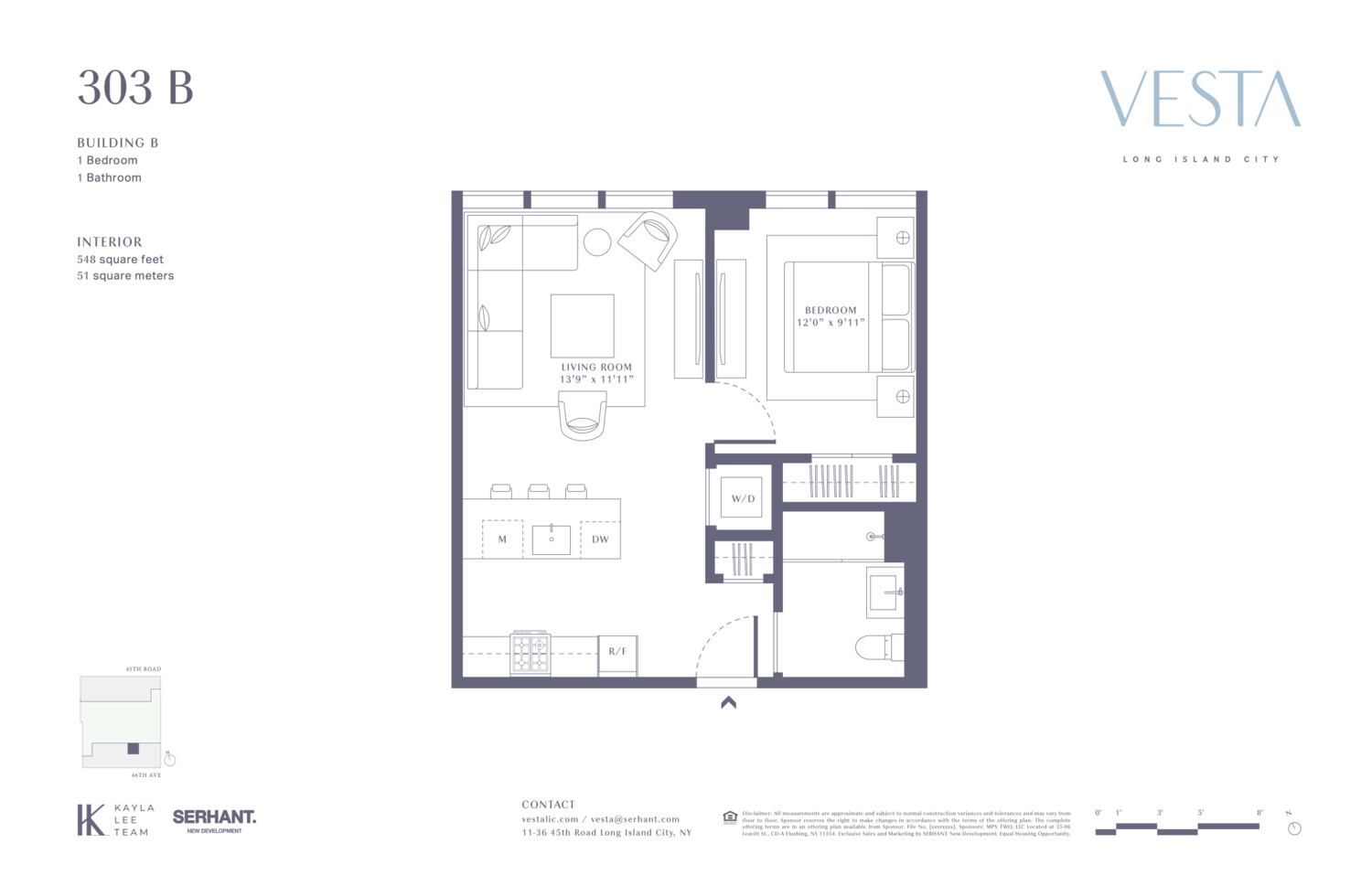 11-36 45th Road, Unit 503B Queens, NY 11101 - Photo 12 of 12 a picture of a floor plan