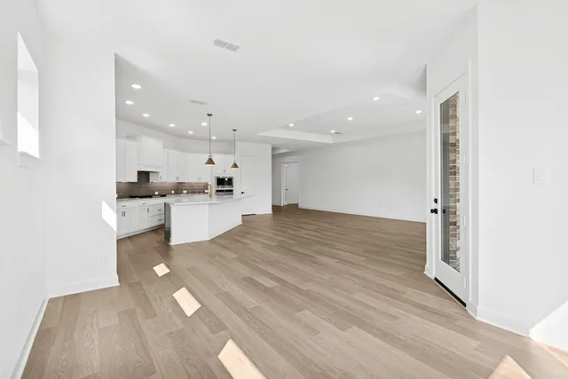 a view of a water fountain in front of the house