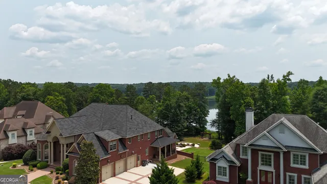 an aerial view of a house